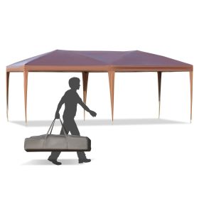 Outsunny 10' x 20' Outdoor Gazebo Pop Up Canopy Party Tent with Carrying Bag, Coffee