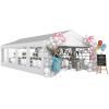 Outsunny 13' x 26' Heavy-Duty Outdoor Carport Party Event Tent, Patio Gazebo Canopy Pavilion with 4 Sidewalls & 8 Windows, White