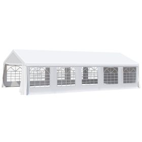 Outsunny 20x32ft Outdoor Party Tent Gazebo Canopy White Wedding Event with Removable Sidewalls