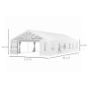 Outsunny Heavy Duty Party Tent, 19.5' x 39' Large Sun Shade Canopy Tent for Parties, Wedding, Events, BBQ Grill, White