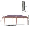 Outsunny 10' x 20' Outdoor Gazebo Pop Up Canopy Party Tent with Carrying Bag, Coffee