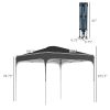 Outsunny 8' x 8' Pop Up Canopy with Adjustable Height, Foldable Gazebo Tent with Carry Bag with Wheels and 4 Leg Weight Bags for Garden, Black