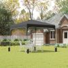 Outsunny 8' x 8' Pop Up Canopy with Adjustable Height, Foldable Gazebo Tent with Carry Bag with Wheels and 4 Leg Weight Bags for Garden, Black