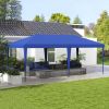 Outsunny Outdoor Gazebo Pop Up Canopy 10x19.2 Party Tent Blue Carry Bag