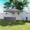 Outsunny 10' x 10' Pop Up Canopy Tent with 2 Half Sidewalls, UV50+ Instant Sun Shelter with Wheeled Carry Bag, Dark Gray