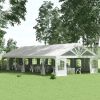 Outsunny Heavy Duty Party Tent, 19.5' x 39' Large Sun Shade Canopy Tent for Parties, Wedding, Events, BBQ Grill, White