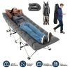 Folding Camping Cot Portable Sleeping Camping Bed Collapsible Travel Camp Cots Guest Bed Cot with 2-Sided Soft Pad 440LBS Max Load