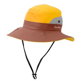 Women Summer Sun Bucket Hats Foldable UV Protection Cotton Cap Wide Brim Floppy Cap Packable Ponytail Mesh Travel Hat For Beach Fishing Camping Travel (Option: Yellow)